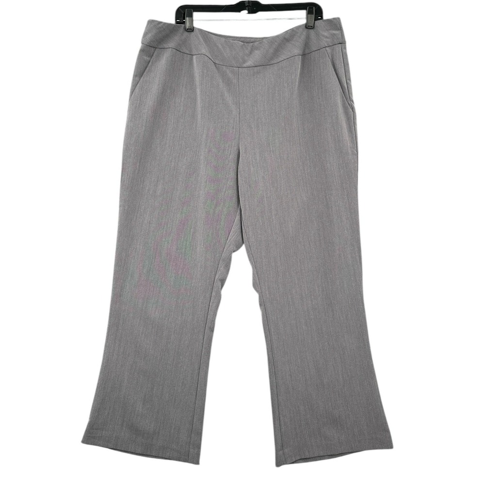 Salon‎ Studio Women's Gray Herringbone Wide Leg Dress Pants Size 20W